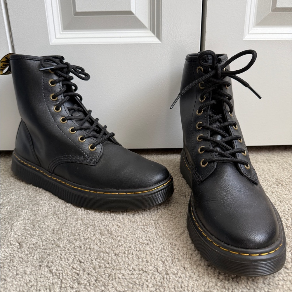 Dr. Martens Black Leather Combat Boots